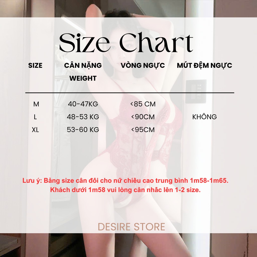 Desire Store, Váy ngủ ren liền thân xẻ đáy cài ngực trước xẻ mông nơ lụa sau gợi cảm sexy DESIRE VN-8748-2 image 7 of 13