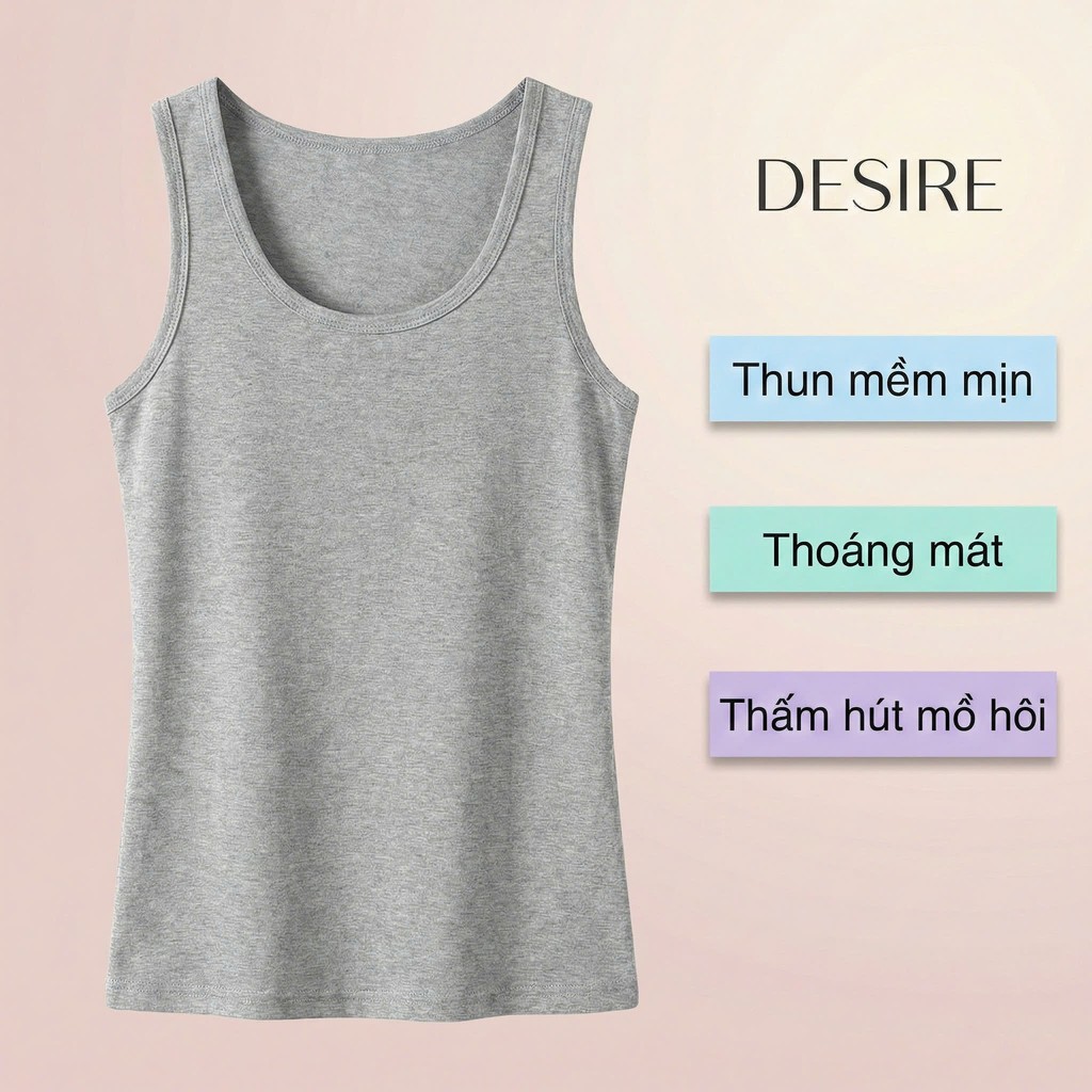 Desire Store, Áo Ba Lỗ Sát Nách Thun Modal (Gỗ sồi) mát mịn phong cách năng động ANN-060 image 5 of 26