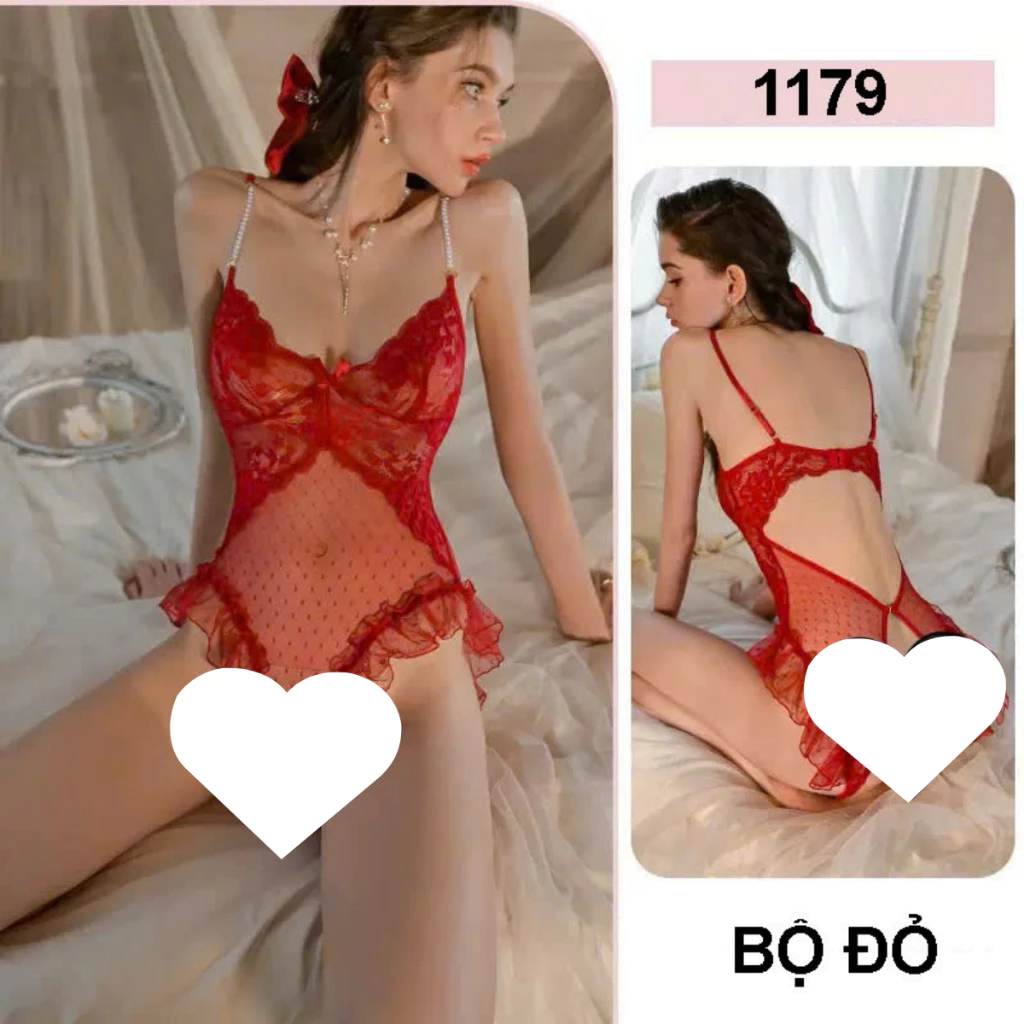 Desire Store, 1179 Váy ngủ liền thân - Bodysuit ren xẻ đáy sexy gợi cảm Hàng QC loại 1 cao cấp DESIRE - 1179 Đỏ, L (60-70kg) image 14 of 16
