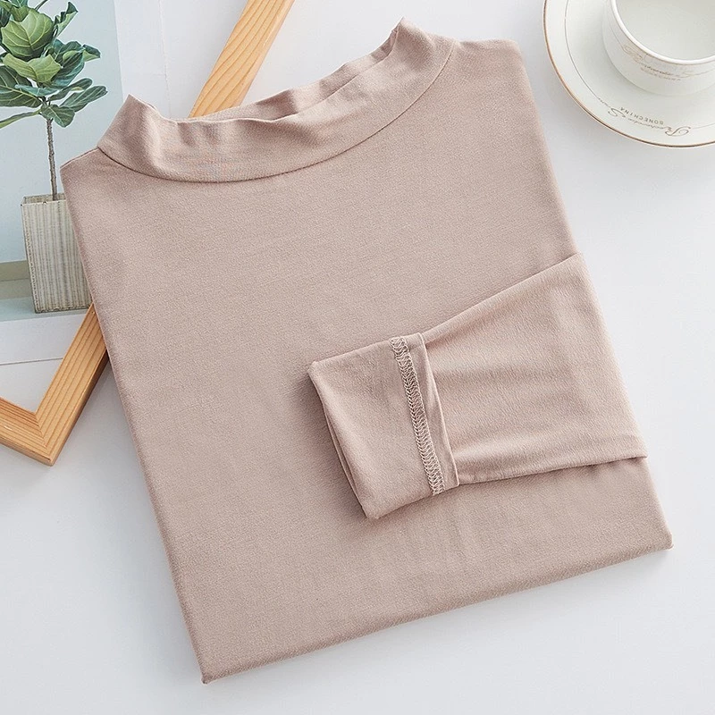 Desire Store, Áo thun dài tay cổ lọ chất thun cotton lạnh phong cách thu đông 2023 AN-02 image 8 of 17