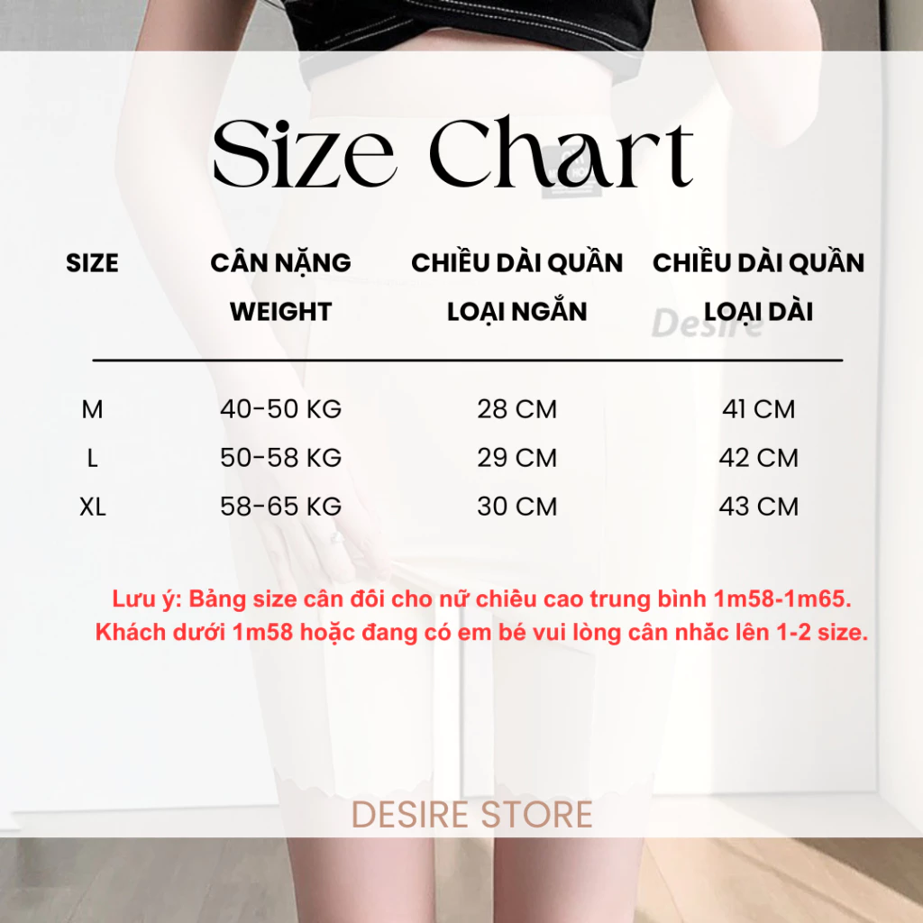 Desire Store, Quần Đùi Mặc Váy bảo hộ MYC HOME Chính hãng Vạt Chống lộ SU LỤA Không đường viền 40cm Cạp Cao Quần lót bảo hộ QL-023 image 8 of 12