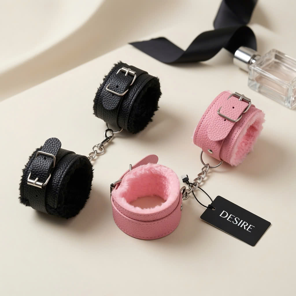Desire Store, 3080 Còng Tay Bằng Da Cao Cấp Lót Bông Mềm Mại - BDSM - Phụ Kiện Cosplay Đồ Ngủ Quyến Rũ DESIRE (3080 Premium Leather Handcuffs with Soft Cotton Lining – BDSM – Seductive Lingerie & Cosplay Accessory (DESIRE)) image 3 of 11