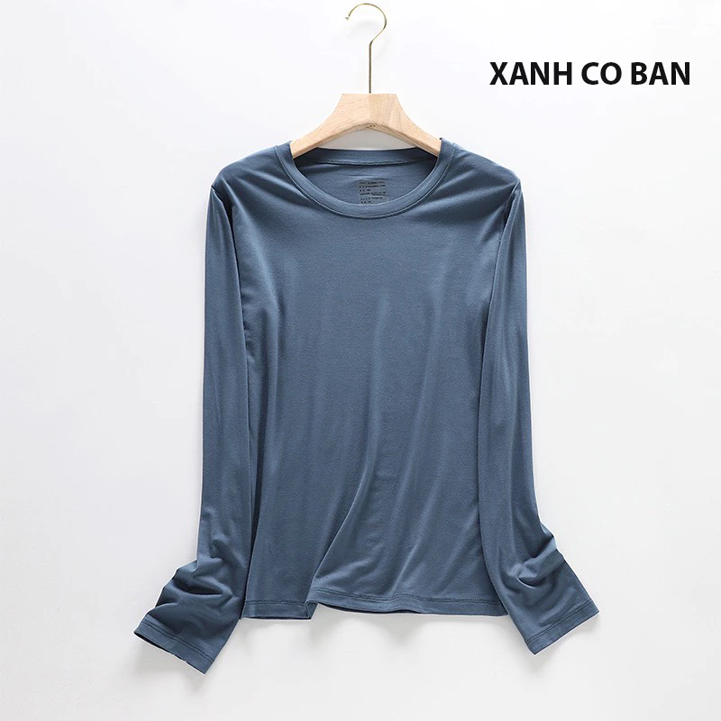 Desire Store, Áo thun dài tay nữ cổ tròn chất thun modal mịn lạnh co giãn phong cách mùa thu DESIRE A140 image 7 of 14