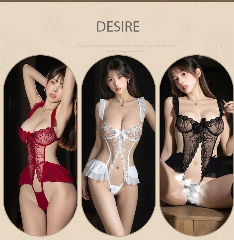 Desire Store, Bộ váy ngủ liền thân - Bodysuit ren xuyên thấu cánh tiên quyến rũ DESIRE VN-8640 image 5 of 13