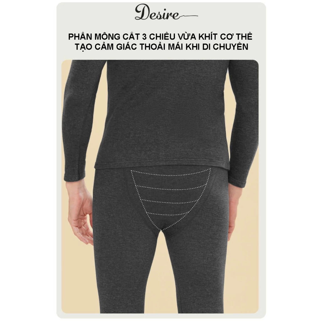 Desire Store, Quần dài giữ nhiệt len lông cừu cashmere kháng khuẩn 7A cho nam quần legging bó sát chống lạnh DESIRE QGN-01 image 4 of 13