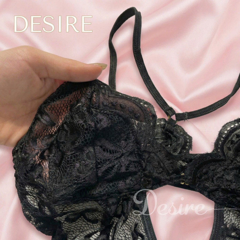 Desire Store, Bộ váy ngủ liền thân - Bodysuit ren xuyên thấu gợi cảm đính nơ DESIRE VN-8748 image 9 of 13