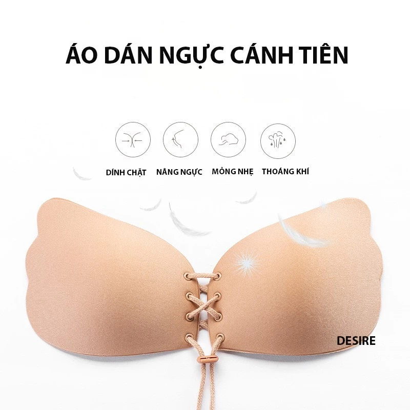 Desire Store, Miếng dán ngực cánh tiên silicon tự dính Áo dán ngực cánh tiên -chuyên dùng mặc áo hở lưng, hở ngực khoét cổ sâu MD-0014 image 3 of 9