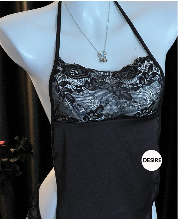 Desire Store, Bộ đồ ngủ yếm lụa ren cột dây quần lọt khe gợi cảm sexy DESIRE VN-8133-1 image 5 of 12