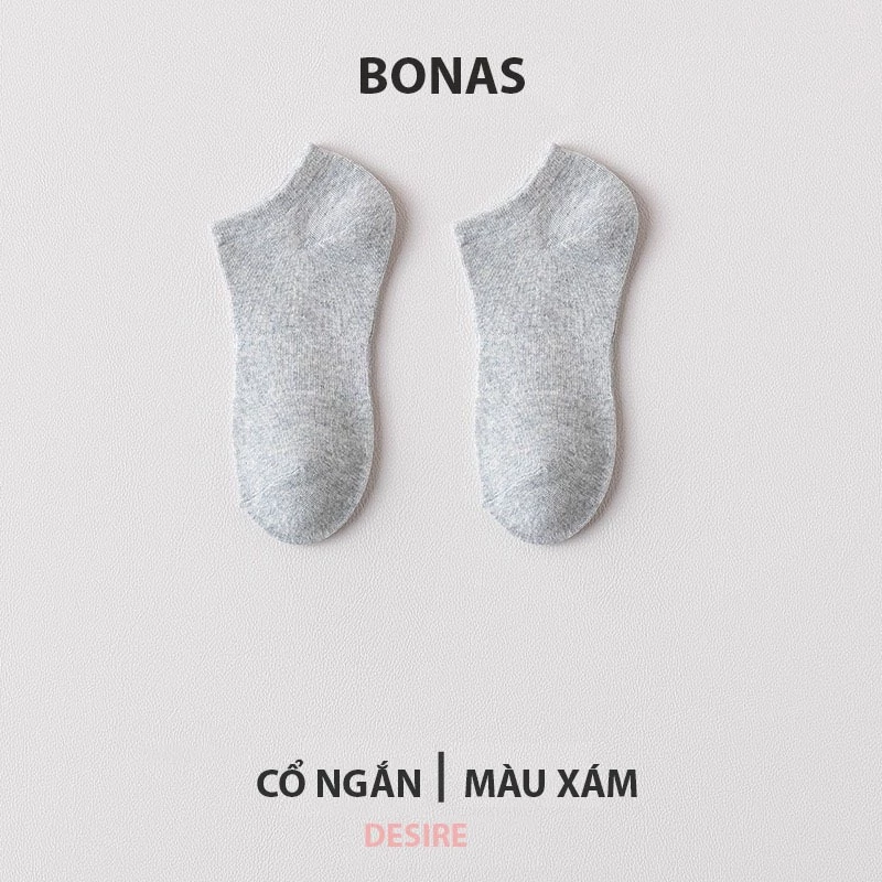 Desire Store, Tất len unisex nam nữ chính hãng BONAS Style Nhật Bản chất đẹp cao cấp phong cách đơn giản sang trọng MW 1837 - Xám cổ ngắn image 12 of 18