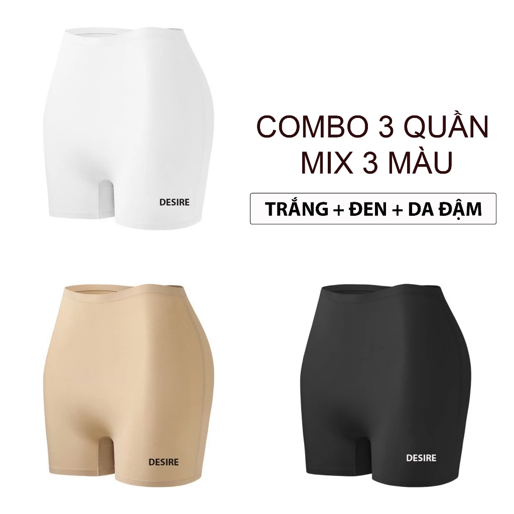 Desire Store, Quần đùi mặc váy su lụa băng tàng hình không đường viền chống lộ chính hãng SACRED BIRD QL-030 - Combo 3quần Mixmàu 2, XL image 18 of 18