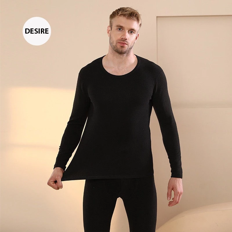 Desire Store, Đồ bộ giữ nhiệt nam lót Len Cashmere cổ tròn ấm áp mùa đông cao cấp siêu nhẹ DGN-02 image 7 of 16