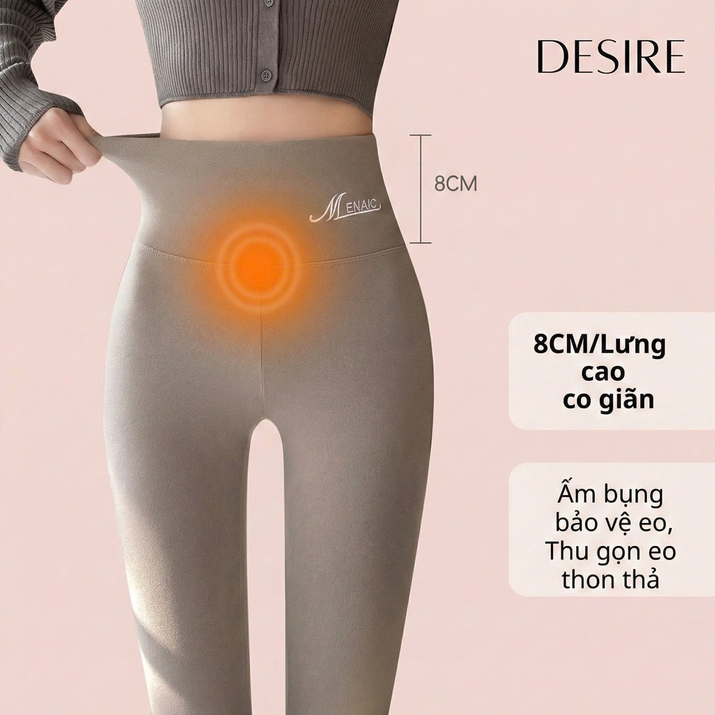 Desire Store, Quần dài legging M ENAIC lưng cao giữ nhiệt lót nhung Cation hai mặt mùa đông ấm áp định hình dáng QGN-004 image 3 of 16