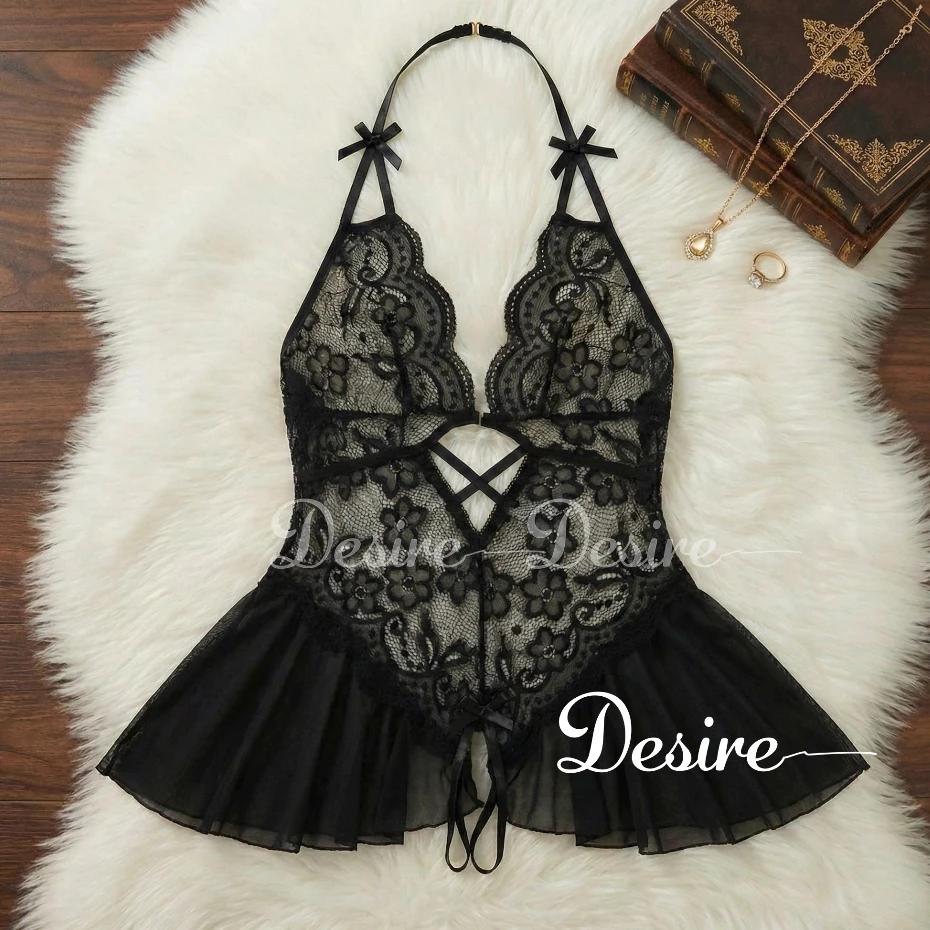 Desire Store, Váy ngủ liền thân Bodysuit ren xuyên thấu DESIRE VN-2601 image 3 of 9