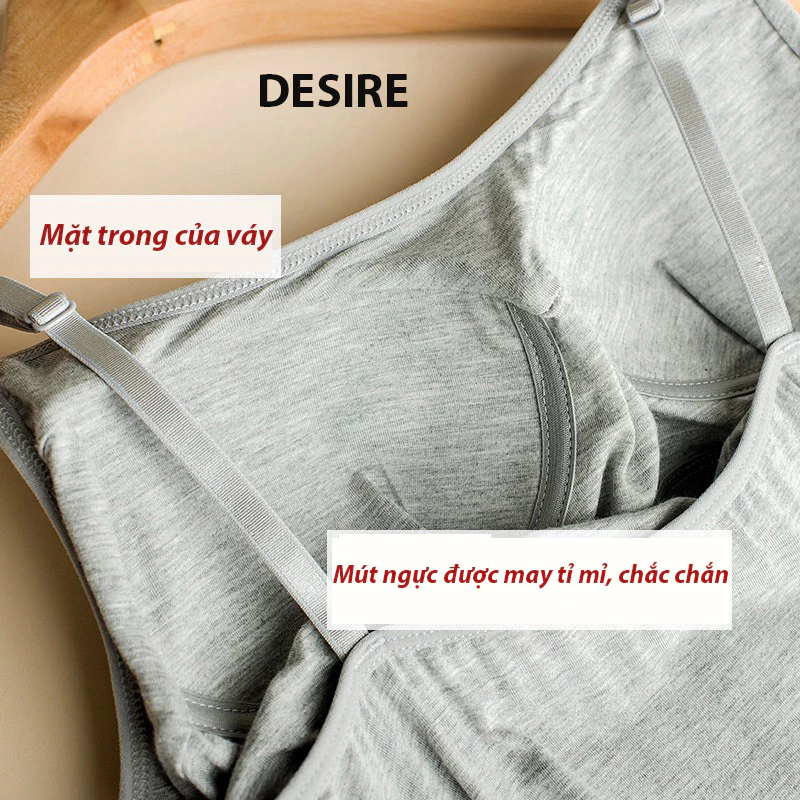 Desire Store, Váy đầm hai dây thun Vicose mềm mịn có đệm mút ngực và tăng đơ DESIRE VNN-0072 image 5 of 15