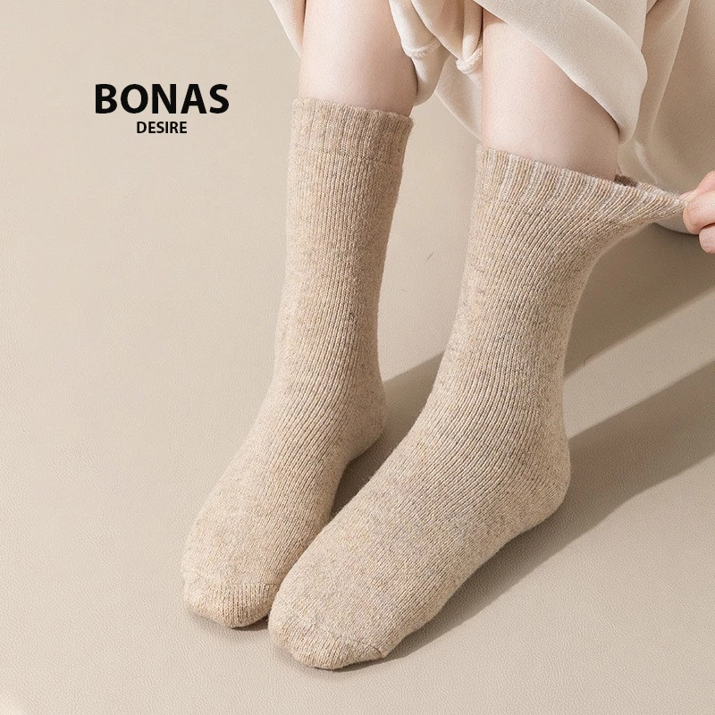 Desire Store, Tất len dày siêu ấm chính hãng BONAS Style Nhật Bản phong cách đơn giản sang trọng MW-1884 image 5 of 14