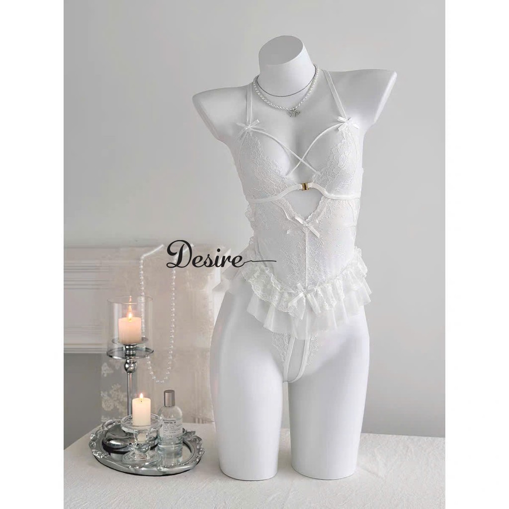 Desire Store, Bộ váy ngủ liền thân Bodysuit ren hở đáy sexy gợi cảm DESIRE VN-1114 image 9 of 13