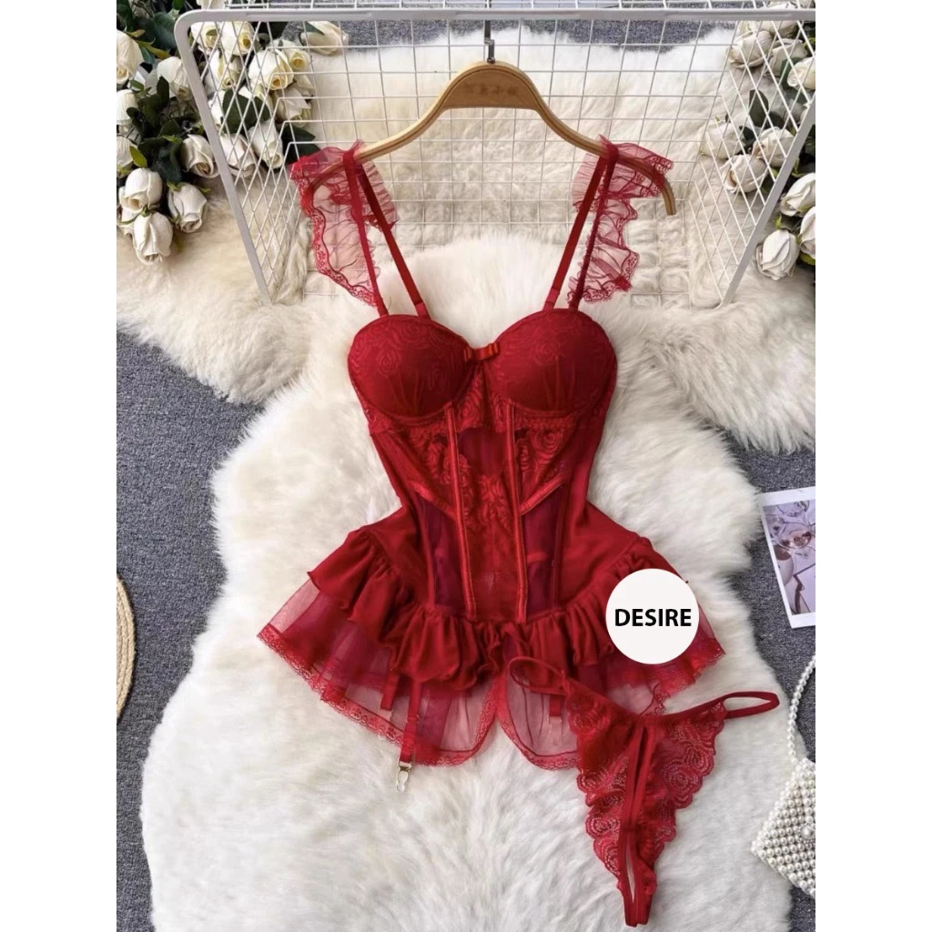 Desire Store, Đầm Ngủ Bodysuit Ren liền thân cánh tiên cosplay xuyên thấu gợi cảm cho nữ VN-1738 image 10 of 16