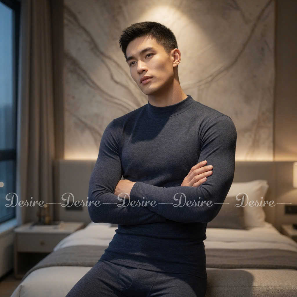 Desire Store, Đồ bộ giữ nhiệt nam lót Len Cashmere cổ cao ấm áp mùa đông cao cấp siêu nhẹ dành cho nam giới DGN-03 (Men's ultra-lightweight thermal set with warm cashmere-blend lining and high-neck design for winter. DGN-03) image 19 of 51