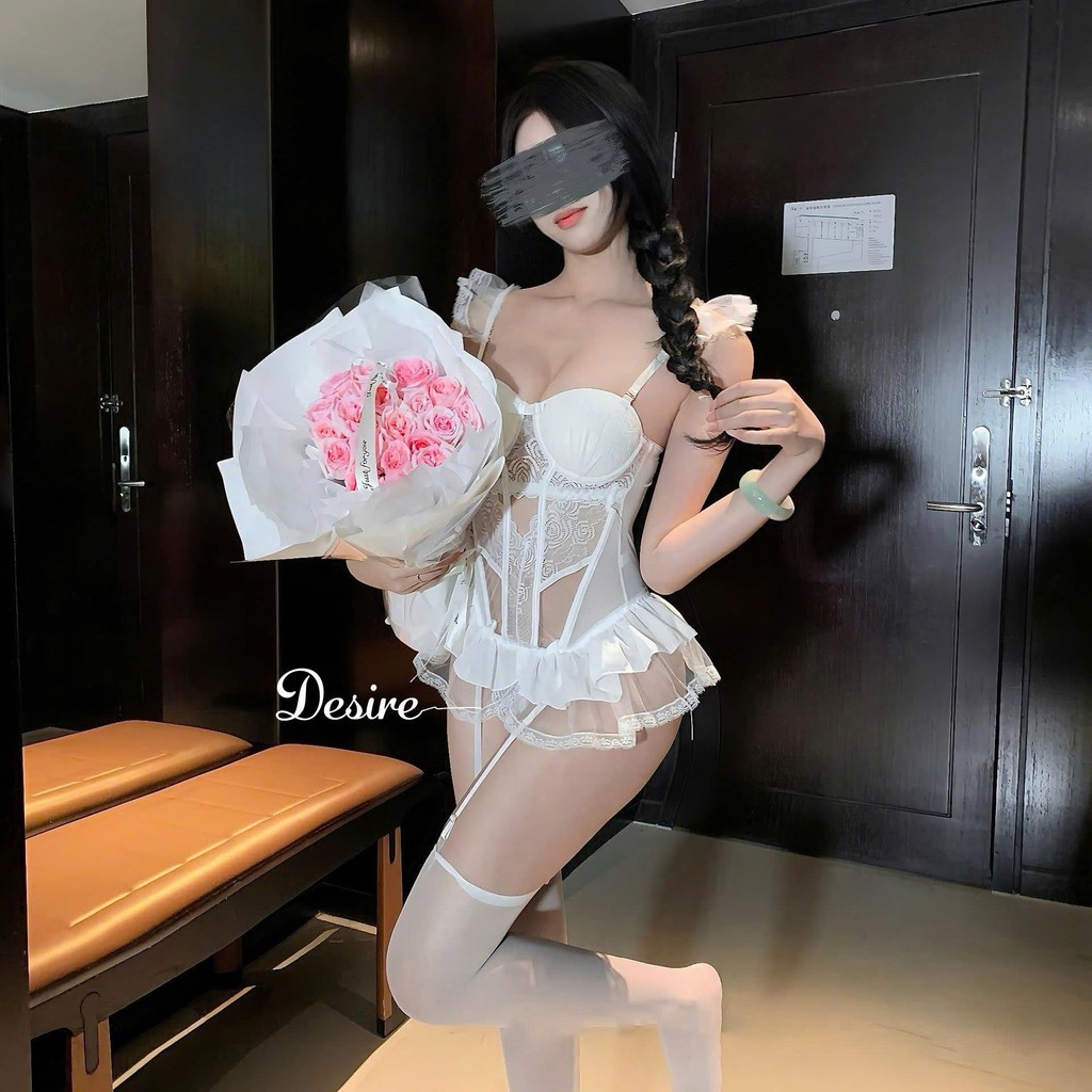 Desire Store, Đầm Ngủ Bodysuit Ren liền thân cánh tiên cosplay xuyên thấu gợi cảm cho nữ VN-1738 image 3 of 14