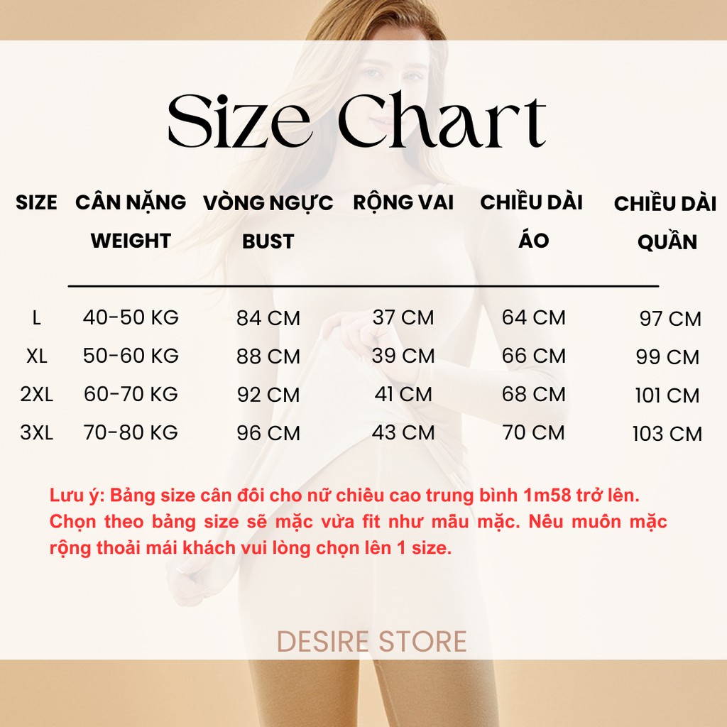 Desire Store, Đồ bộ giữ nhiệt mùa đông siêu nhẹ ấm áp vải Nhung lót Len Cashmere có đường viền dành cho nữ giới ZYOS AGN-003 image 10 of 12