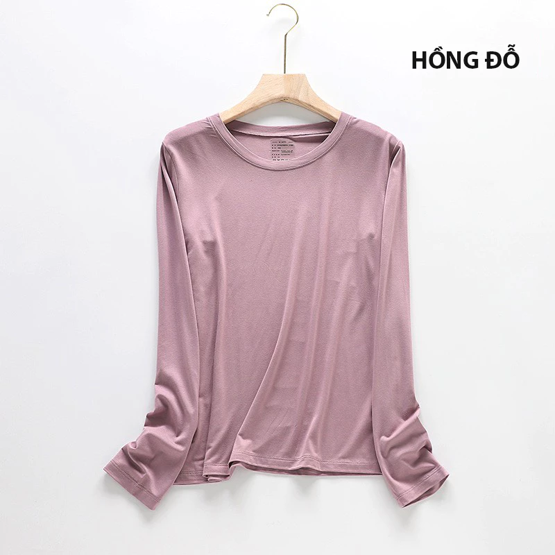 Desire Store, Áo thun dài tay nữ cổ tròn chất thun modal mịn lạnh co giãn phong cách mùa thu DESIRE A140 image 6 of 14