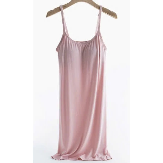 Desire Store, Váy đầm hai dây thun Vicose mềm mịn có đệm mút ngực và tăng đơ DESIRE VNN-0072 - Hồng nhạt, XXL image 15 of 15