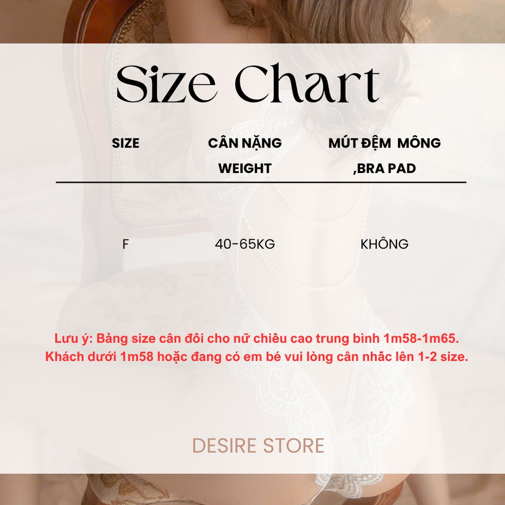 Desire Store, Bộ Váy ngủ liền thân Bodysuit ren mềm xẻ đáy Jump ren gợi cảm sexy VN-1804 image 8 of 11