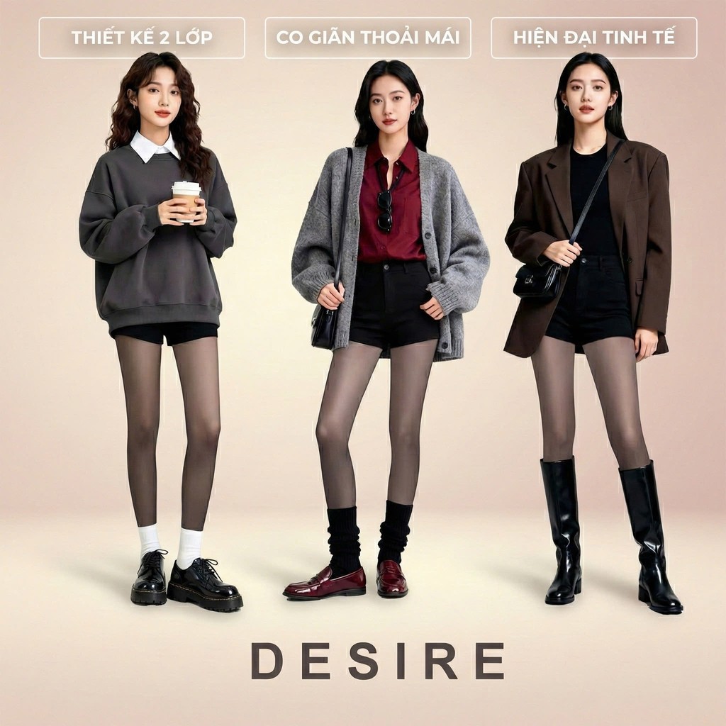 Desire Store, Tất quần đen lót da 120G dày hai lớp lót nỉ giữ ấm che khuyết điểm định hình dáng CHÍNH HÃNG BONAS T-014 image 7 of 15