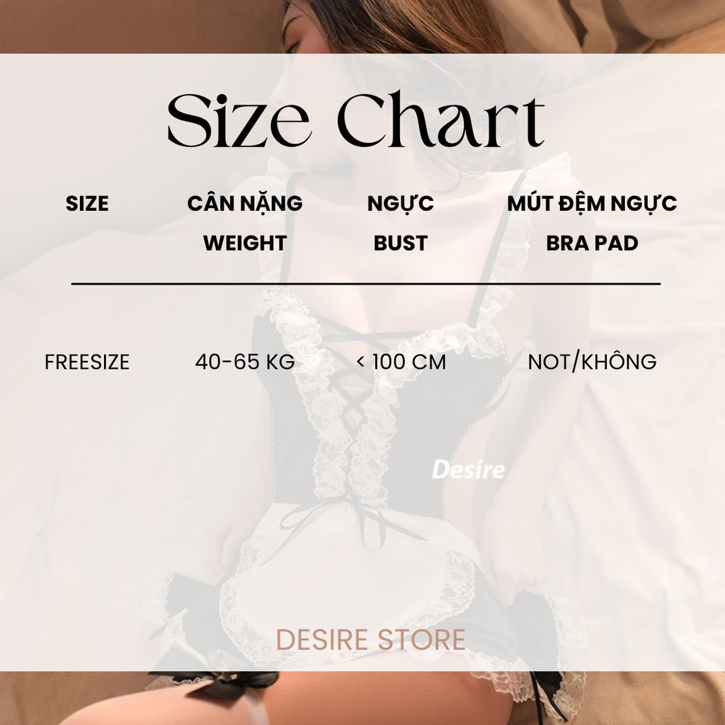 Desire Store, Bộ đồ ngủ váy ngủ cosplay cô hầu gái gợi cảm sexy hàng chính hãng GUIRUO QC loại 1 Desire VN-1668 image 8 of 14