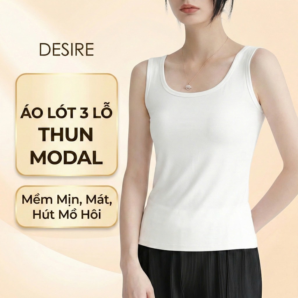 Desire Store, Áo Ba Lỗ Sát Nách Thun Modal (Gỗ sồi) mát mịn phong cách năng động ANN-060 image 2 of 26