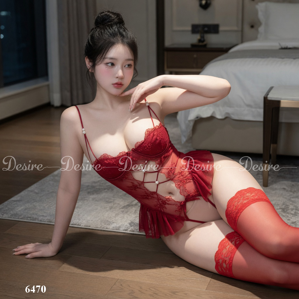 Desire Store, Bộ Bodysuit ren có gọng ngực - Đồ ngủ liền thân xẻ đáy sexy quyến rũ hàng loại 1 DESIRE 6470 (Sexy, alluring open-crotch lace bodysuit with underwire DESIRE 6470) image 7 of 29