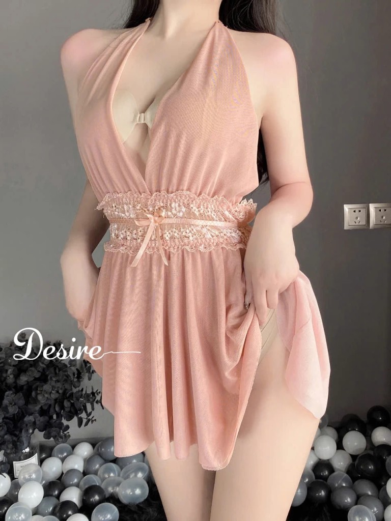 Desire Store, Váy ngủ Đầm ngủ ren phối kiểu dáng yếm kèm chip DESIRE VN-1026 image 7 of 12