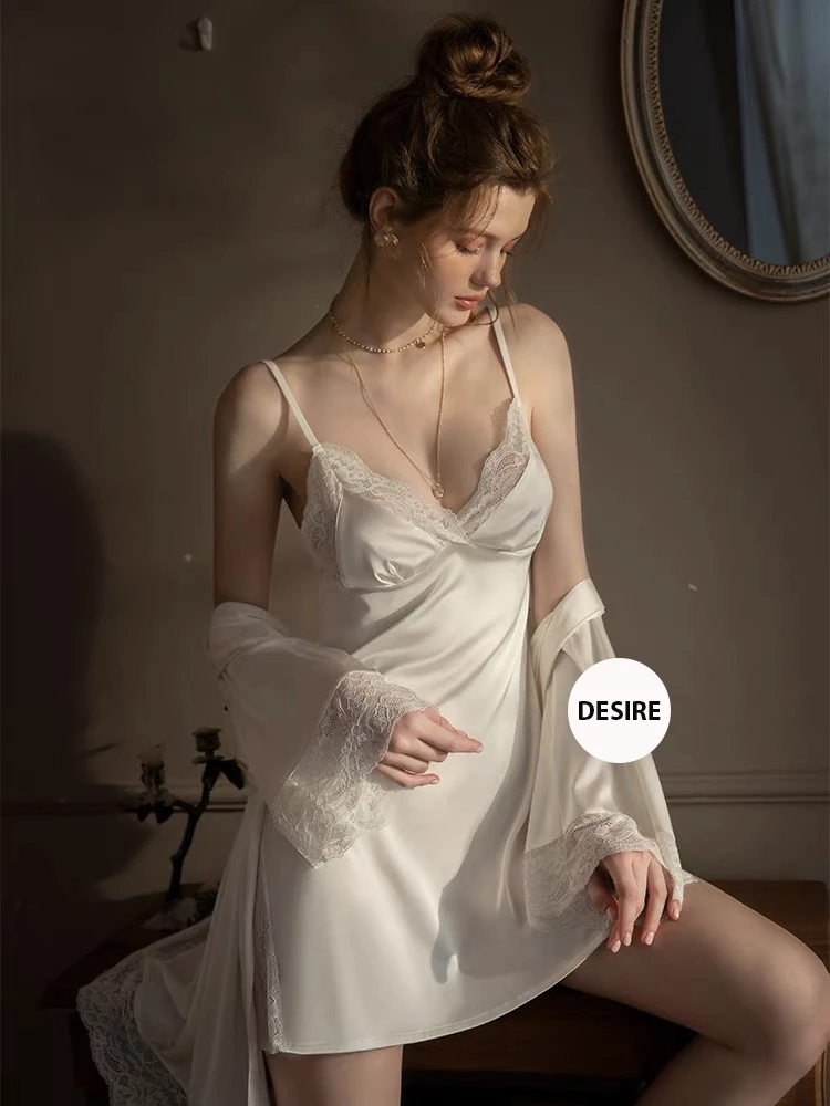 Desire Store, Set Váy và áo choàng ngủ lụa Satin cao cấp mềm mại VN-245 image 7 of 10