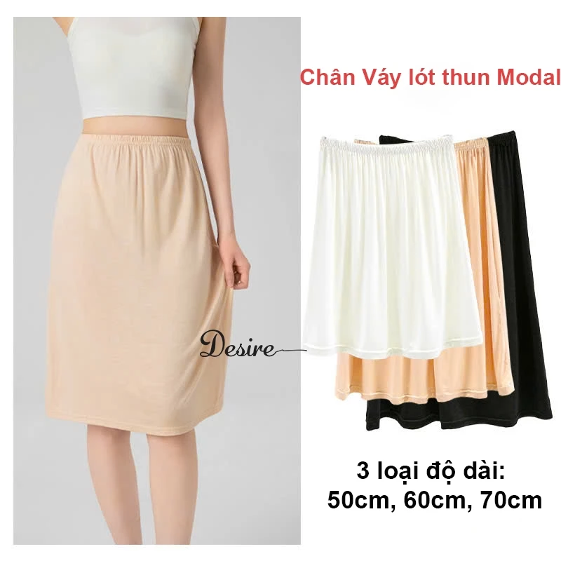 Desire Store, Chân Váy lót thun modal  (gỗ sồi) dáng xòe rộng thoải mái - Chân váy mặc lót thun mịn mát Desire VN-064-2 image 2 of 24