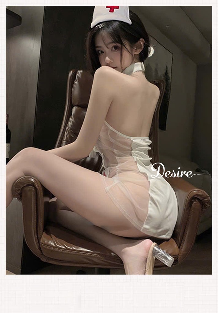 Desire Store, Bộ đồ ngủ Cosplay y tá chất mềm mịn sexy gợi cảm DESIRE VN-2501-1 image 5 of 13