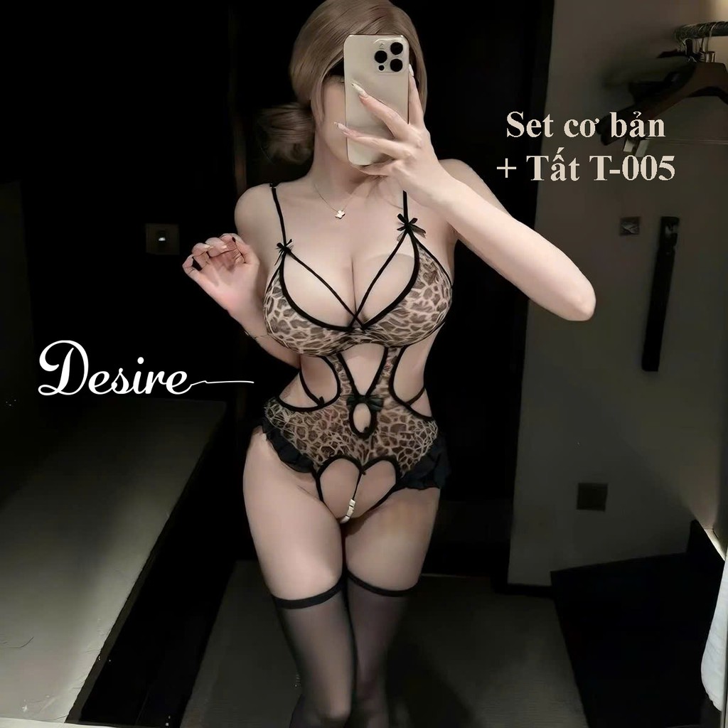 Desire Store, Set Nội Y Cosplay Báo Đốm Sexy Desire - 10124  (Alluring Leopard Print Cosplay Lingerie Set – DESIRE 10124) - Set có tất image 8 of 9