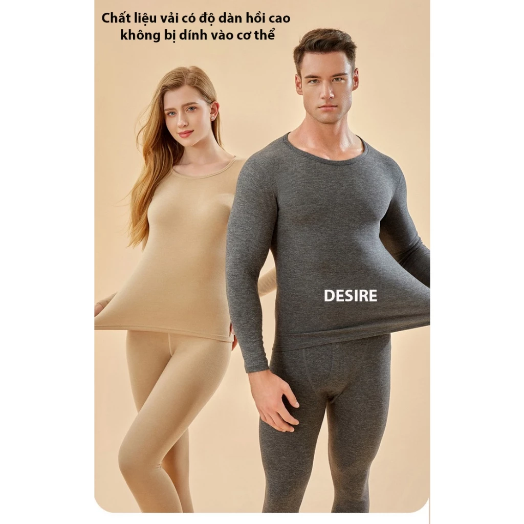 Desire Store, Đồ bộ giữ nhiệt mùa đông siêu nhẹ ấm áp vải Nhung lót Len Cashmere có đường viền dành cho nữ giới ZYOS AGN-003 image 7 of 11