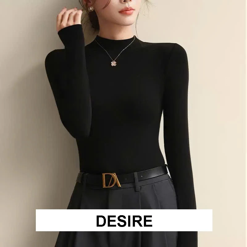 Desire Store, Áo Thun Cổ Lọ Dài Tay Giữ Ấm Mùa Đông, Chất Liệu Thun Lạnh Co Giãn 4 Chiều, Thời Trang Nữ Cao Cấp DESIRE K2219 - Đen, XL image 8 of 11