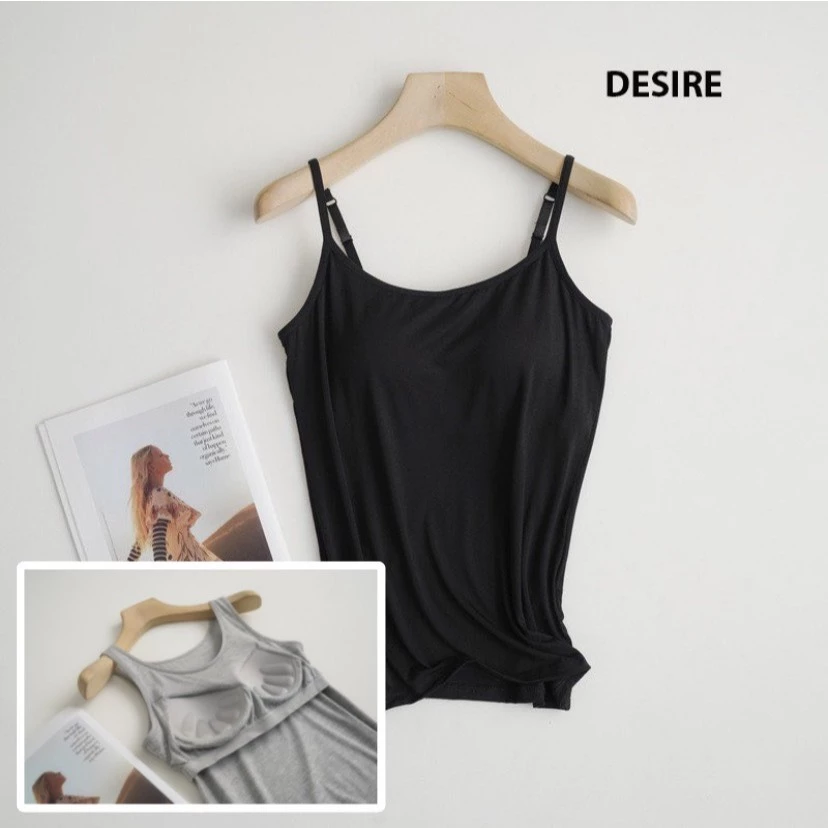 Desire Store, Áo lót hai dây thun Vicose hàng loại 1 cao cấp kèm mút ngực thông hơi A2010 - Đen, XXL(64-75kg) image 24 of 27