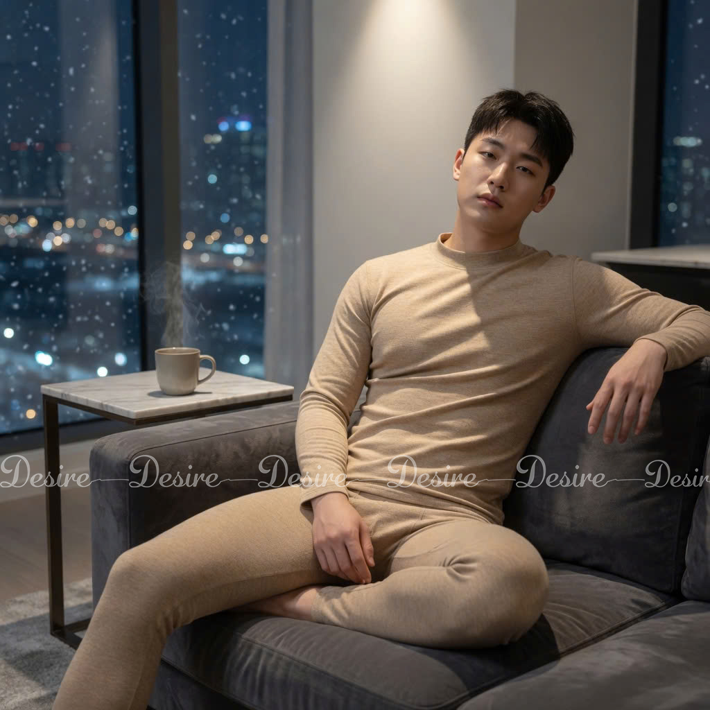 Desire Store, Đồ bộ giữ nhiệt nam lót Len Cashmere cổ cao ấm áp mùa đông cao cấp siêu nhẹ dành cho nam giới DGN-03 (Men's ultra-lightweight thermal set with warm cashmere-blend lining and high-neck design for winter. DGN-03) image 38 of 51