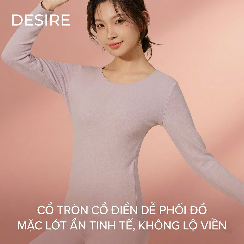 Desire Store, Đồ bộ giữ nhiệt chất Nhung lót sợi nhiệt Derong mềm siêu nhẹ mùa đông ấm áp DGN-9093 image 5 of 18