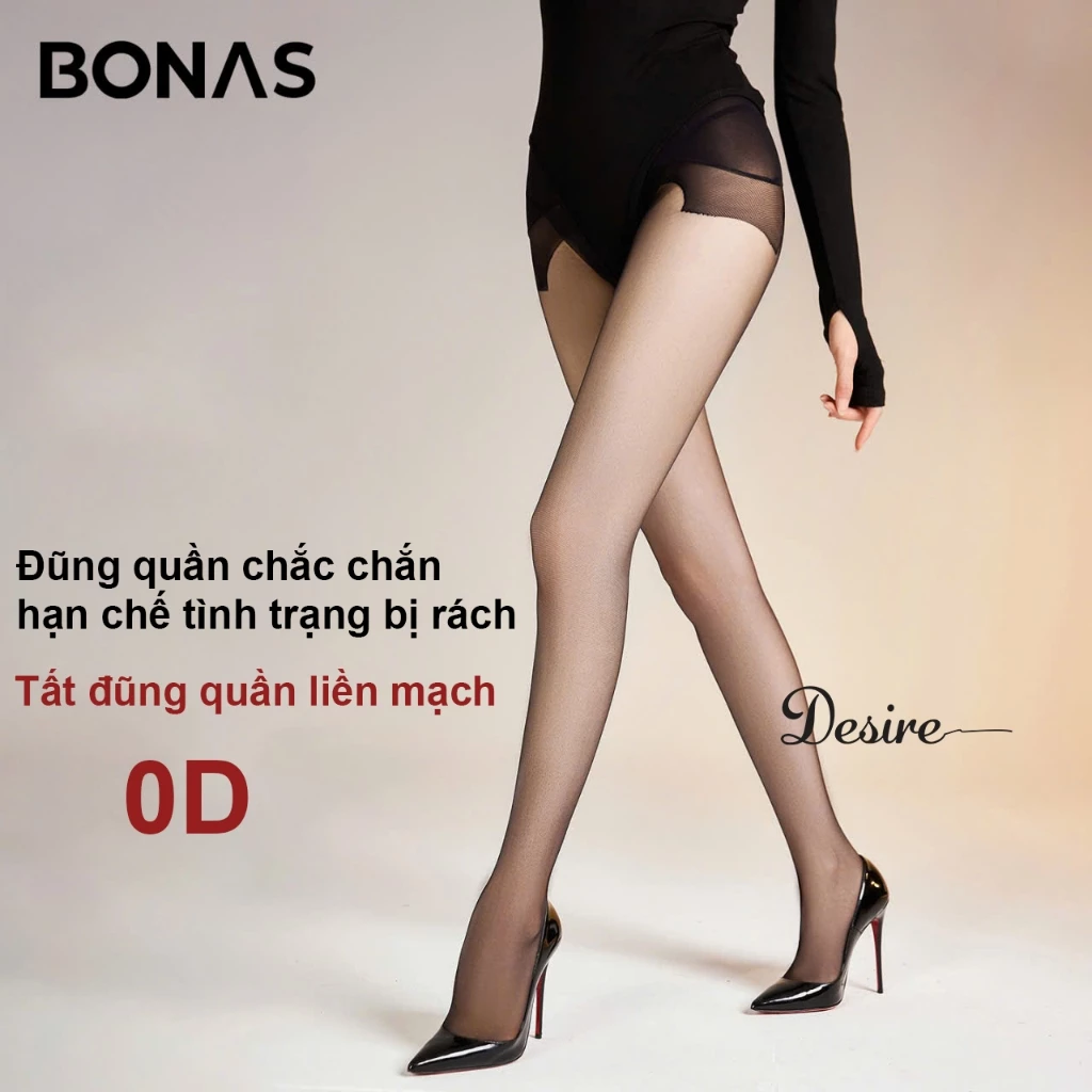 Desire Store, Quần tất BONAS CHÍNH HÃNG màu đen da nhạt 0D đũng quần liền mạch siêu mỏng tự nhiên thon gọn chân DS-1179 image 2 of 8