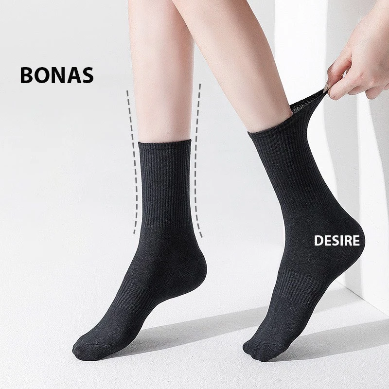 Desire Store, Tất len unisex nam nữ chính hãng BONAS Style Nhật Bản chất đẹp cao cấp phong cách đơn giản sang trọng MW 1837 image 2 of 18