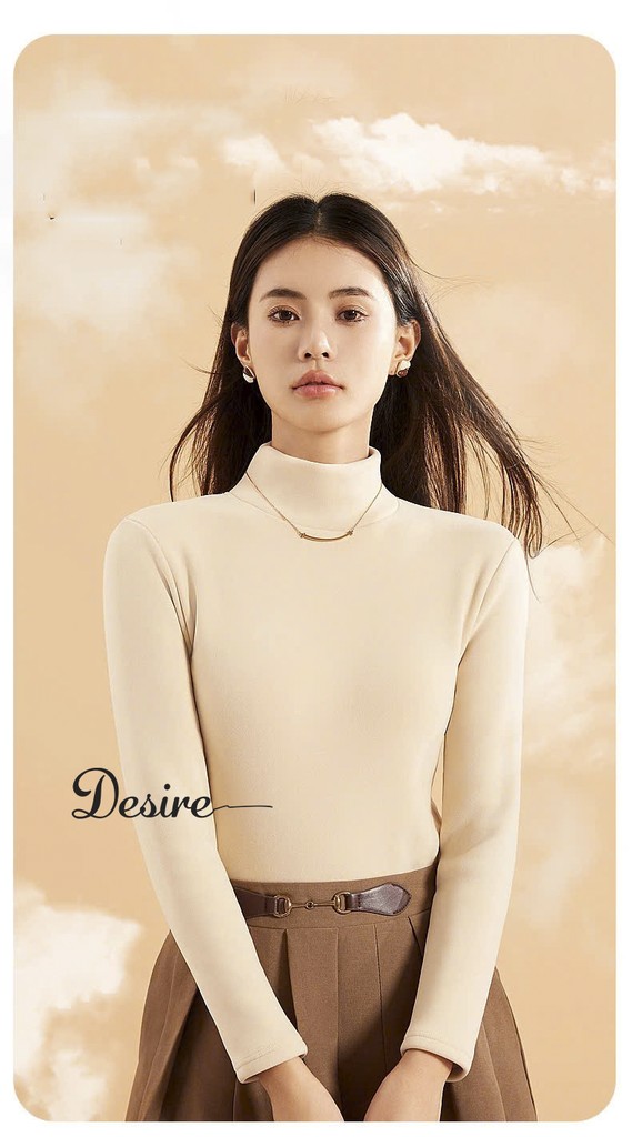 Desire Store, Áo cổ lọ giữ nhiệt mùa đông Dày lót Lông Cừu mềm mịn DESIRE K-801 image 10 of 13
