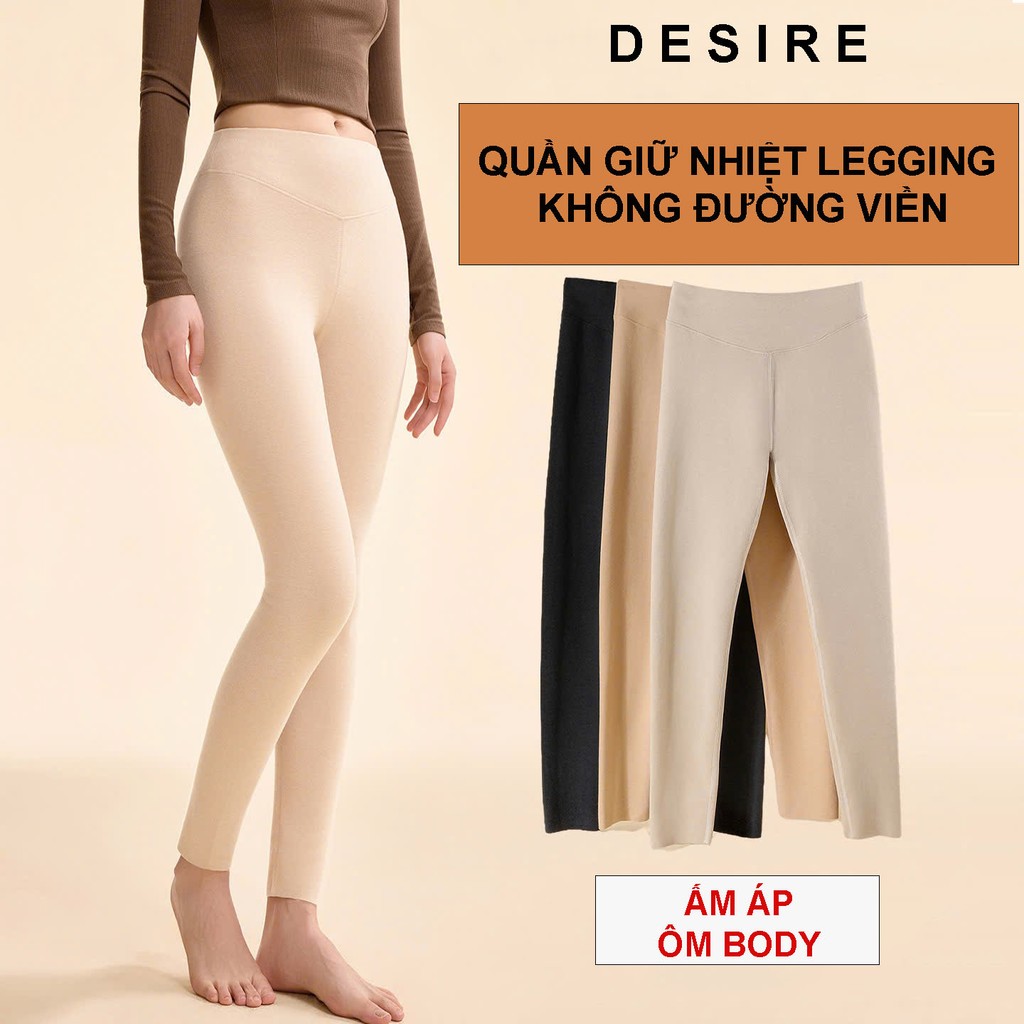 Desire Store, Quần Legging giữ nhiệt Nhung Lyocell ôm body không đường viền siêu nhẹ thích hợp cho mùa thu đông DESIRE GY-086 image 2 of 12