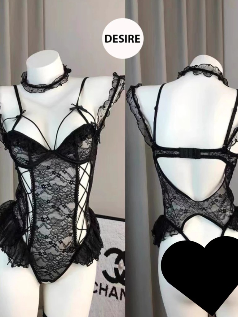 Desire Store, Bộ đồ ngủ liền thân tay cánh tiên quần lọt khe Bodysuit ren Váy ngủ liền thân gợi cảm DESIRE VN-8658 image 7 of 12