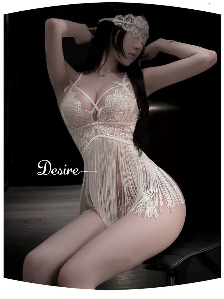 Desire Store, 9539 Váy ngủ ren tua rua sexy - Đầm ngủ hai dây hot girl xuyên thấu gợi cảm DESIRE image 8 of 16