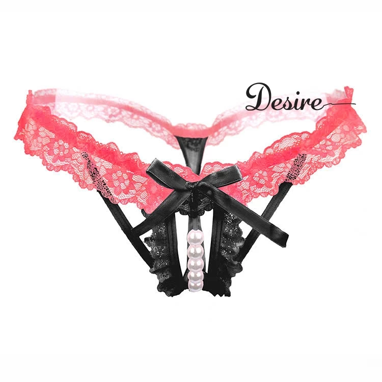 Desire Store, Quần lót nữ ren xuyên thấu Quần lót lọt khe Desire QL-2167 - Đen phối hồng, 3 quần image 7 of 9