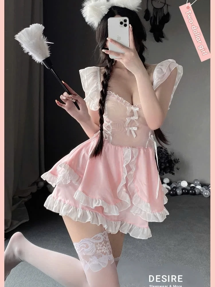 Desire Store, Bộ đồ Cosplay Lolita hầu gái gợi cảm, sexy chất thun mềm cao cấp DESIRE VN-2591 image 8 of 16
