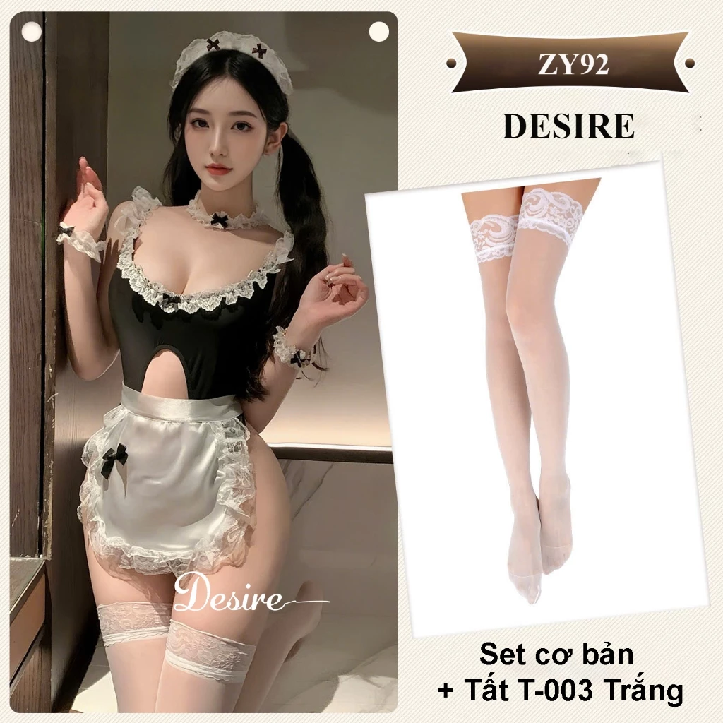 Desire Store, Váy ngủ Cosplay CÔ HẦU GÁI đầy đủ phụ kiện DESIRE ZY92-1 - Set cơ bản+Tất T-03 image 8 of 9